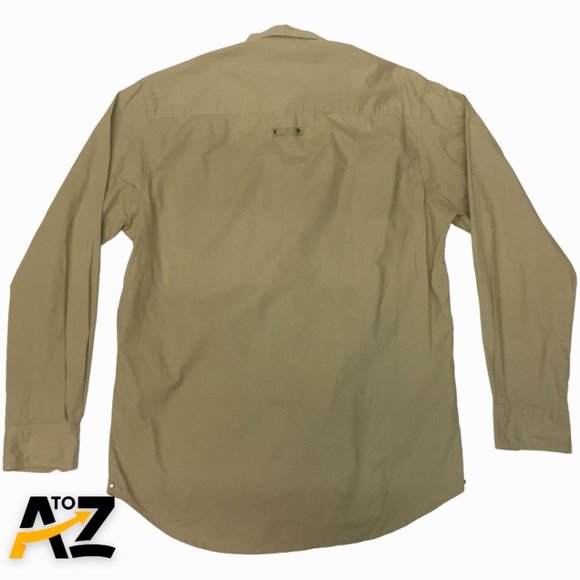 Adolfo Sport Mens Shirt Size M Tan Long Sleeves Collared Button Down Front Pocke - Picture 2 of 13